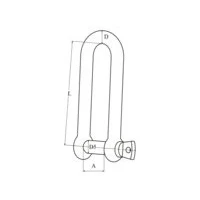 Afbeelding van D sluiting lang, oogbout, 4 8mm, RVS Keuze A Pen 4mm