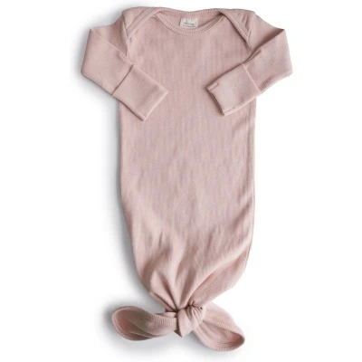 Afbeelding van Mushie geknoopte babyslaapzak blush 0 3 mnd