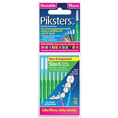 Afbeelding van Piksters Interdentale borstels maat 6, groen, 0,80 mm, 2 pack (2 x 10 stuks)