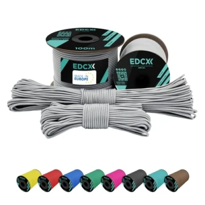 Afbeelding van EdcX 2 mm Nylon Paracord 275 (50 en 100 m) 100% touw, 3 Strengs koord, koord in vele kleuren (White,