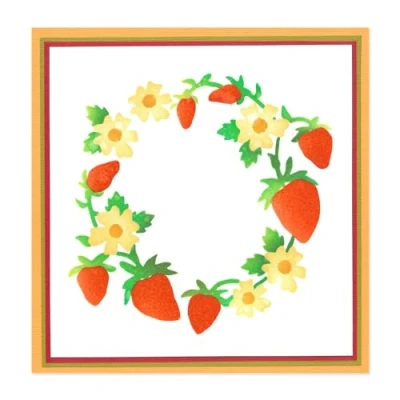 Afbeelding van Sizzix Layered Stencils Strawberry Wreath 4pcs