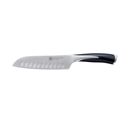 Afbeelding van Richardson Sheffield Kyu Santoku mes, R14000P165160, smal lemmet, extreem scherp en gesneden, antislip handgreep, chroom molybdeen vanadium staal, zilver/zwart, 33,3 x 8,8 2,1 cm