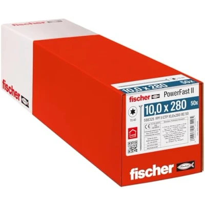Afbeelding van Fischer PowerFast II 566325 Houtschroef 10 mm 280 Binnen T, Interne vertanding, TX, Torx, T profiel Staal Galvanisch verzinkt 50 stuk(s)