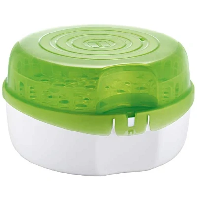 Afbeelding van MAM magnetron Stoomsterilisator met 1x Anti Colic flesje (160 ml), sterilisator voor babyflesjes, fopspenen &amp; accessoires, veilige flessensterilisator, wit/groen