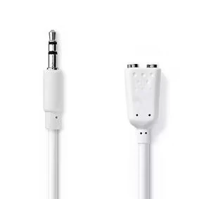 Afbeelding van 3.5 mm jack splitterkabel Nedis 0.2 meter (Stereo, Wit)