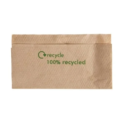 Afbeelding van Bio Futura Gerecyclede Servetten enkellaags 16 x 9 cm (ongebleekt) 4800 stuks Duurzaam en ideaal voor takeaway Papier