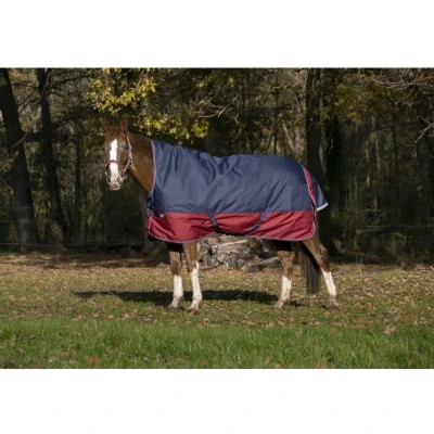 Afbeelding van EQUITHÈME Deken Tyrex 1200D 150g met Halve Hals Navy 135/183