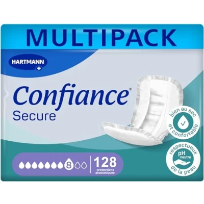 Afbeelding van Confiance Secure Absorberende anatomische beschermers voor mannen en vrouwen absorptieniveau = 8 druppels (belangrijke urineverlies) zacht materiaal wit 4 x 32 stuks