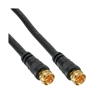 Afbeelding van InLine® SAT kabel premium, 2x afgeschermd, F stekker,&gt;85dB, zwart, 5m