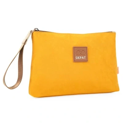 Afbeelding van Skpat Womens Toilet Bag Small merk Polsgreep en Ritssluiting, Geel