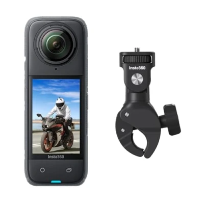 Afbeelding van Insta360 X4 Motorfietspakket voor stuur actiecamera 360 8K waterdicht, 4K groothoekvideo, onzichtbaar selfie stick effect, afneembare lensbescherming, 135 minuten looptijd, AI Edition