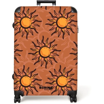 Afbeelding van NoBoringSuitcases.com® Koffer groot Reiskoffer lichtgewicht Zonnetjes patroon Rolkoffer met 4 wielen Grote trolley XL 98 liter bagage