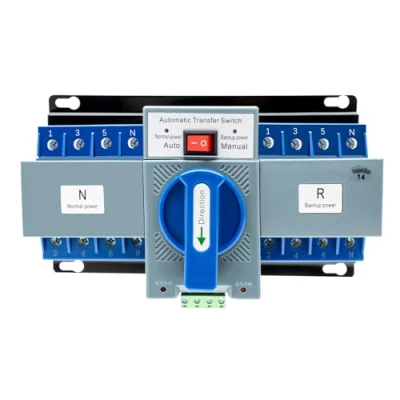 Afbeelding van Noodstroomschakelaar, automatische netomschakelaar, overdrachtsschakelaar, 4p 63a, schakelaar, transfer, 220 V, transfer brandbestrijding, luchthavens