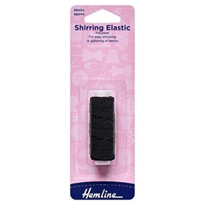 Afbeelding van Hemline Shirring Elastiek 20m x 0.75mm Zwart