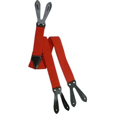 Afbeelding van Olata Y Vorm Formele Unisex Bretels met Knopen 3,5 cm. Rood