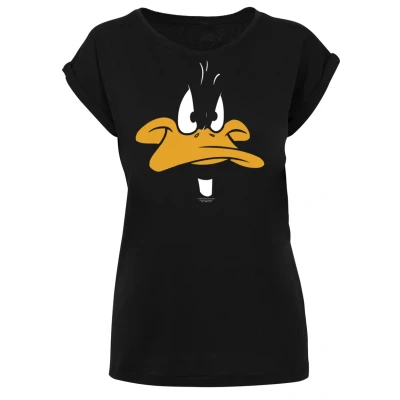 Afbeelding van F4NT4STIC Looney Tunes Daffy DUCK BIG FACE Tshirt print, Dames, Maat: 3XL, Black