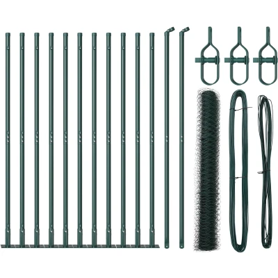 Afbeelding van vidaXL Fencing Set van 2 Bosgroen Staal 25 x 1 m Duurzaam