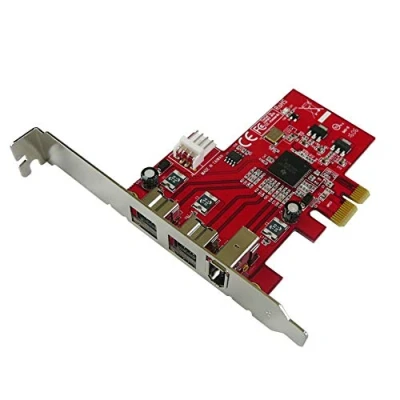 Afbeelding van KALEA INFORMATIQUE FIREWIRE 400 Ieee1394a en 800 IEee3194b PCIe controllerkaart met TI XIO2213 2 chipset + 1 poorten professionele serie