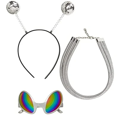Afbeelding van W WIDMANN MILANO Party Fashion 68598 Verkleedset Alien, antenne, bril, ketting, heelal, buitenaards, ruimte, carnaval, themafeest