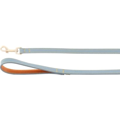Afbeelding van Flamingo Virginia Hondenriem Lichtblauw 130 cm 15 mm De karabijnhaak heeft een matte gouden afwerking met ring voor accessoires