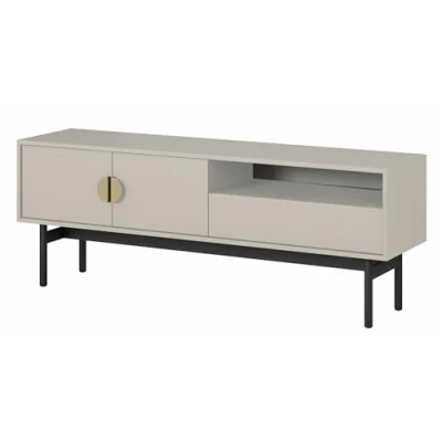 Afbeelding van Selsey STOON Tv meubel 1 lade en vak grijs beige