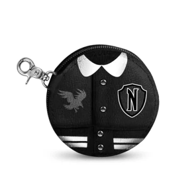 Afbeelding van Karactermania Wednesday The Adams Family Varsity Casual Cookie muntzakje zwart