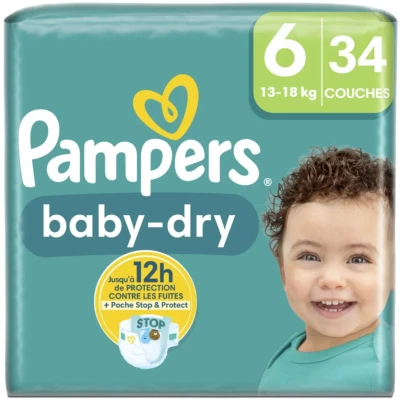 Afbeelding van 3x Pampers Baby Dry Luiers Maat 6 (13 18 kg) 34 stuks