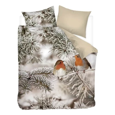 Afbeelding van Snoozing Pine Flanel Dekbedovertrek Tweepersoons 200x200/220 cm + 2 kussenslopen 60x70 Grijs