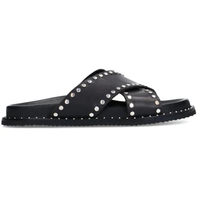 Afbeelding van Sacha leren slippers zwart