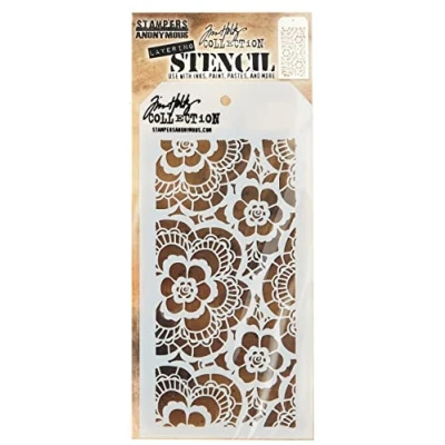 Afbeelding van Soort Gone Wild Stampers Anonymous Tim Holtz kant sjabloon, synthetisch materiaal, doorzichtig, 20,5 x 12,7 0,1 cm