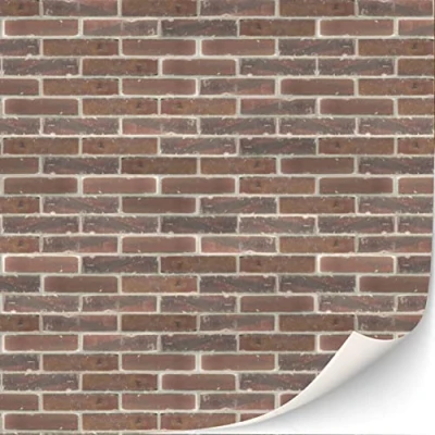 Afbeelding van 3 vellen zelfklevende baksteenmuur, wandbekleding voor poppenhuizen, schaal 1:12 (bruine baksteen)
