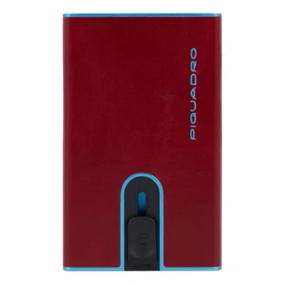 Afbeelding van PIQUADRO Kaarthoes Blue Square Compact Wallet Slider RFID Rosso Rood