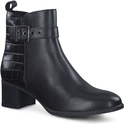 Afbeelding van Marco Tozzi Korte laarzen, Dames, Maat: 36, Black comb Leer en imitatieleer