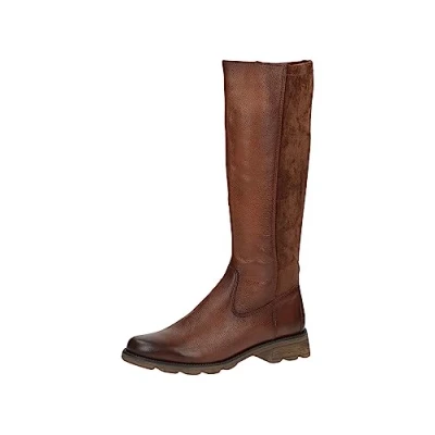 Afbeelding van Caprice Plateaulaarzen Cognac comb, Dames, Maat: 38.5, comb Leer en textiel