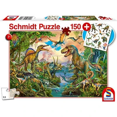 Afbeelding van Schmidt Puzzel Wilde Dino&#039;s, 150 stukjes
