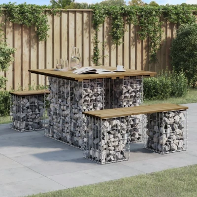 Afbeelding van Tuinbank schanskorfontwerp 100x102x72 cm geïmpregneerd hout