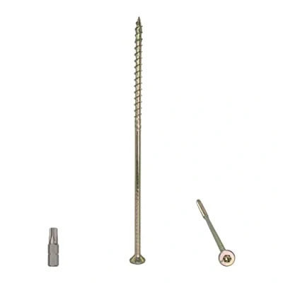 Afbeelding van (verpakking van 30 stuks) universeel geel verzinkt staal 6,0 x 180 mm houtschroeven, torx kop, verzonken spaanplaatschroeven (30, mm)
