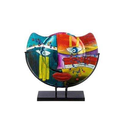 Afbeelding van Casablanca by Gilde Tafelvaas Fashion, decoratieve vaas van glas, met zwarte metalen voet, breedte ca. 39 cm (1 stuk)