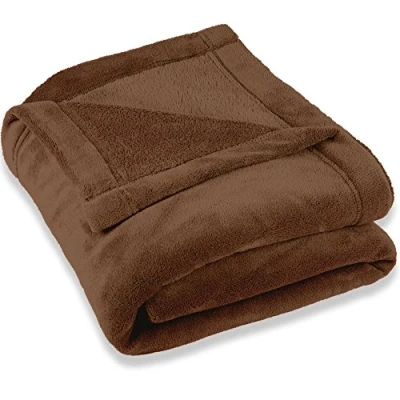 Afbeelding van CelinaTex Wollige knuffeldeken XXL 220 x 240 cm bruin deken bank warm woondeken zacht microvezel fleece Oeko TEX Montreal