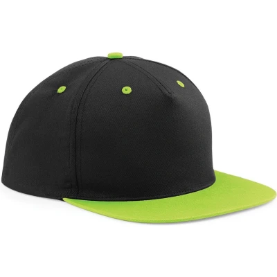 Afbeelding van Beechfield Unisex 5 Paneel Contrast Snapback Cap (Zwart/Kalk Groen)