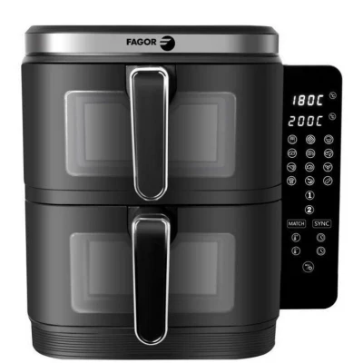 Afbeelding van FAGOR olievrije friteuse Airfryer FGD11 Inhoud 11L Dubbele tanks 5,5 L 12 kookprogramma&#039;s...