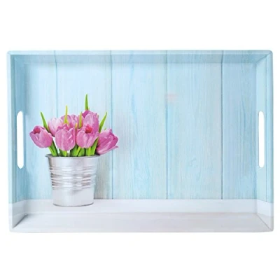 Afbeelding van dienblad Rechthoekig Tulpen Print Design koffie Thee