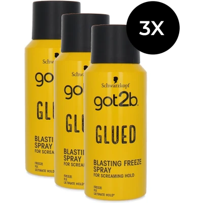 Afbeelding van Schwarzkopf Got2b Glued Blasting Freeze Spray 3 x 100 ml