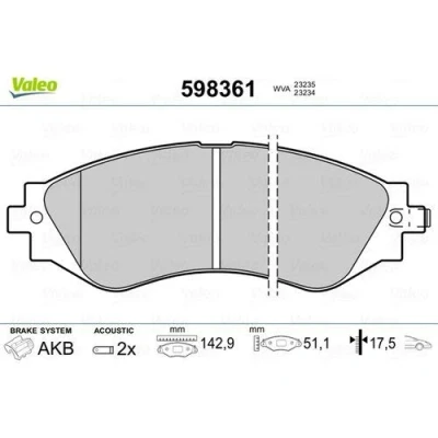 Afbeelding van Valeo Remblokset 598361