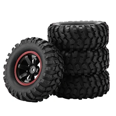 Afbeelding van Rc Band, 4 Stuks 6 Gaten Wiel Banden Rubber Met Hubs Compatibel 1/10 Schaal Crawler Off road Truck Auto