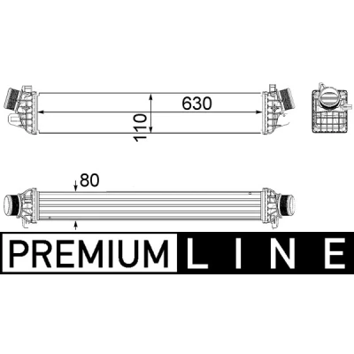 Afbeelding van Intercooler, inlaatluchtkoeler MAHLE CI 258 000P