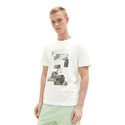 Afbeelding van TOM TAILOR Denim Uomini T shirt 1035599, 12906 Wool White, M