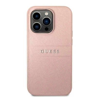 Afbeelding van Guess Saffiano Back Case Geschikt voor Apple iPhone 14 Pro Max (6.7&quot;) Roze