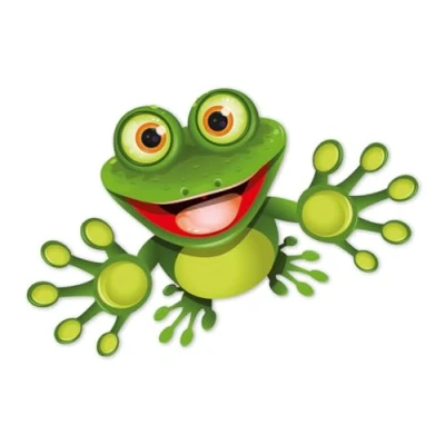 Afbeelding van younikat Funny Kikker Sticker kfz_400, voor laptop, koffer, scooter, koelkast, deur, vuilnisbak, badkamer, als autosticker, grappig, weerbestendig, 20 cm