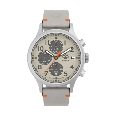 Afbeelding van Timex Sierra Chrono TW2W16500 Horloge Leer Grijs Ø 42 mm